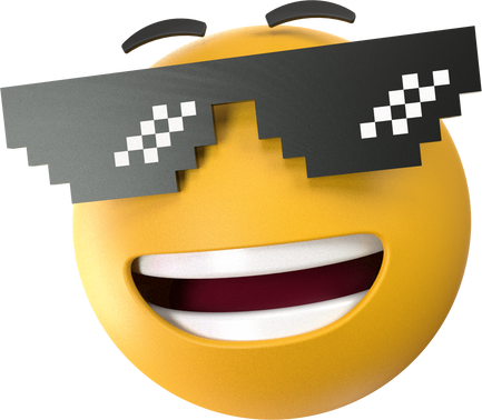 3D Color Icon Pixelated Eyeglasses Emoji